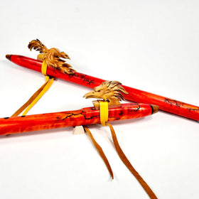 Curly Maple "Fire Dyed" Phoenix Native American Flute Series -Mid Range- In Stock